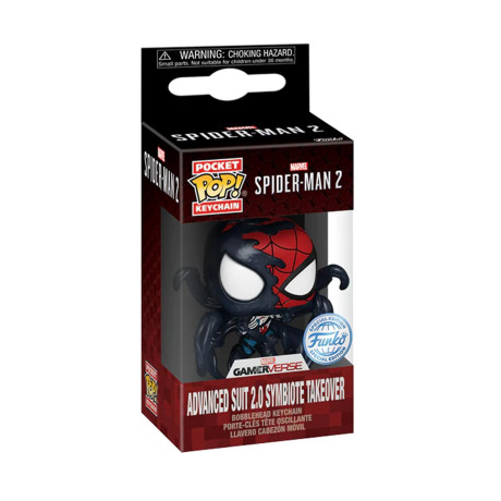 Funko Pocket Pop!: Spider-man 2 Gamer Verse - Advanced Suit 2.0 Symbiote Takeover Bobble-Head Vinyl Figure Keychain