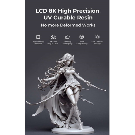 Creality LCD 8K High Precision UV Curable Resin - Dark Grey (3302190004 gray)