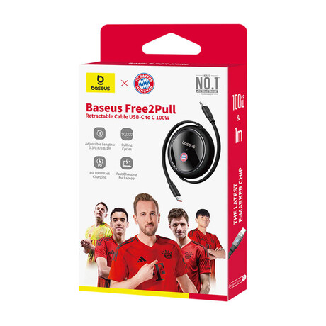 Καλώδιο Φόρτισης Baseus usb-c σε usb-c 100w (Μαύρο) Bayern Edition