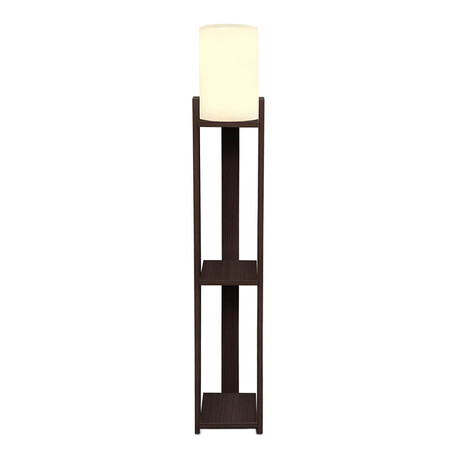 Φωτιστικό Δαπέδου Verma i Megapap e27 Mdf/ύφασμα pvc Χρώμα Wenge - Κρεμ 18,5x18,5x142εκ.