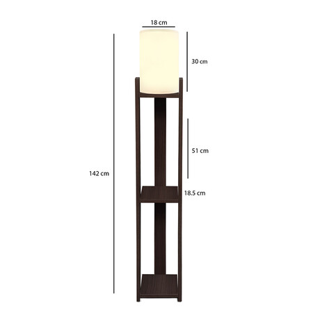 Φωτιστικό Δαπέδου Verma i Megapap e27 Mdf/ύφασμα pvc Χρώμα Wenge - Κρεμ 18,5x18,5x142εκ.