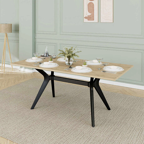 Τραπέζι Luna Megapap Χρώμα Florida oak 181x90x75εκ.
