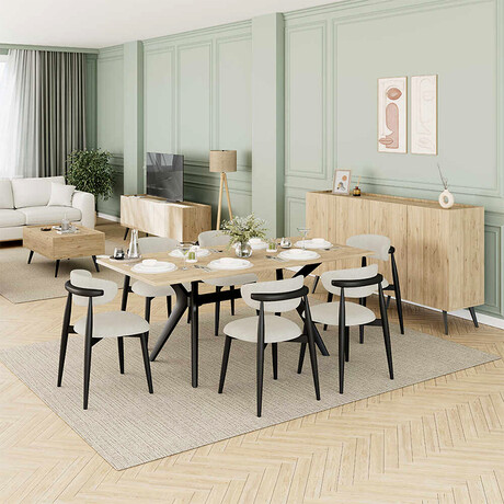Τραπέζι Luna Megapap Χρώμα Florida oak 181x90x75εκ.