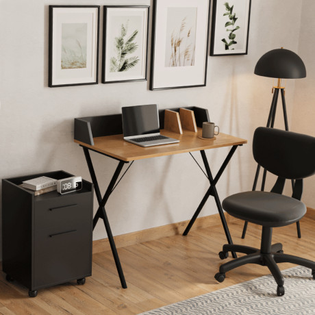 Συρταριέρα Γραφείου Gamer Megapap Τροχήλατη με Κλειδαριά Χρώμα Μαύρο 40x40x56εκ.