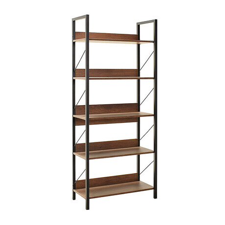 Βιβλιοθήκη Connect Megapap Χρώμα Καρυδί 73x35x172εκ.