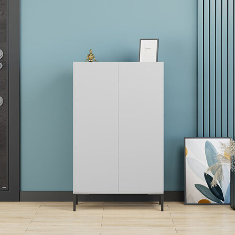 Παπουτσοθήκη - Ντουλάπι Pool Megapap Χρώμα Λευκό 72x34x119εκ.