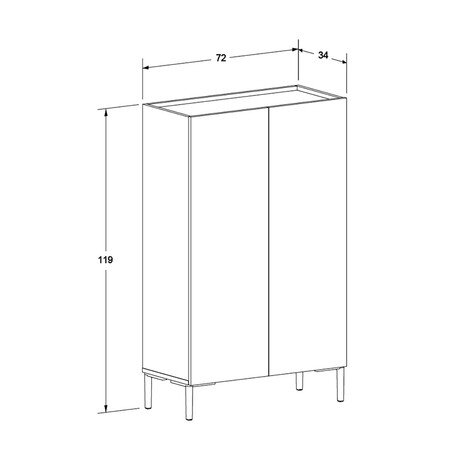 Παπουτσοθήκη - Ντουλάπι Pool Megapap Χρώμα Λευκό 72x34x119εκ.