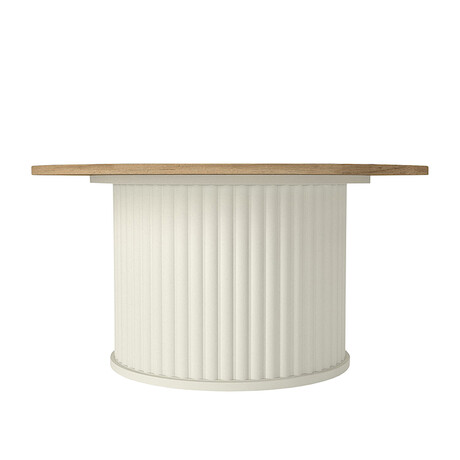 Τραπεζάκι Σαλονιού Bohema Megapap Χρώμα Ivory - Sepet oak Ø85x43,2εκ.