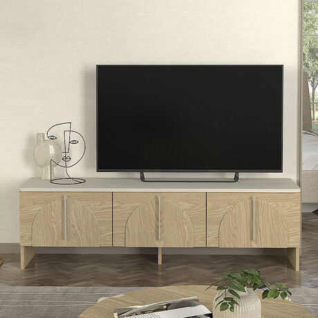 Έπιπλο Τηλεόρασης Rebel Megapap Χρώμα Rota oak - Sandstone 150x35x45εκ.