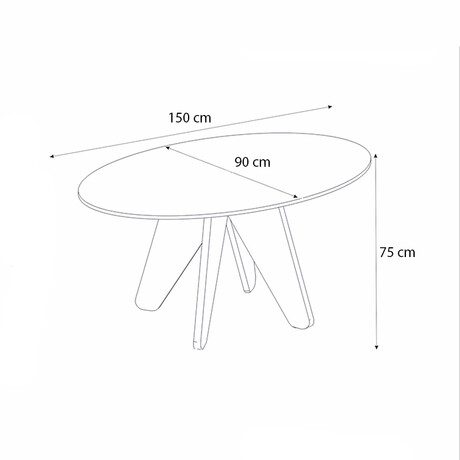 Τραπέζι Rebel Megapap Χρώμα Rota oak - Sandstone 150x90x75εκ.
