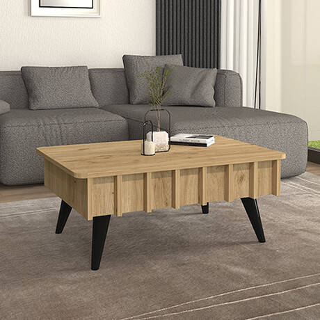 Τραπεζάκι Σαλονιού Gemma Megapap Χρώμα Sepet oak 90x59,6x36,8εκ.