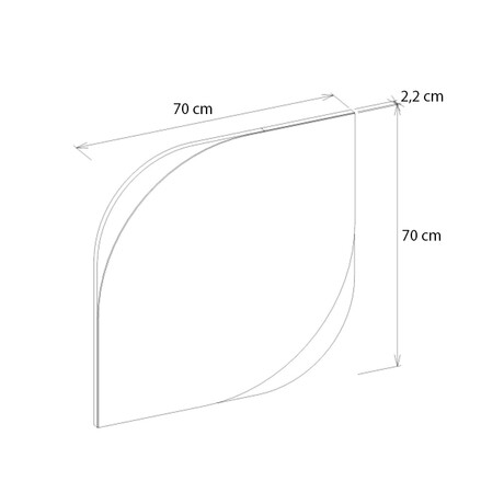 Καθρέπτης Τοίχου Lava Μegapap Χρώμα Rota oak - Ανθρακί 70x2,2x70εκ.