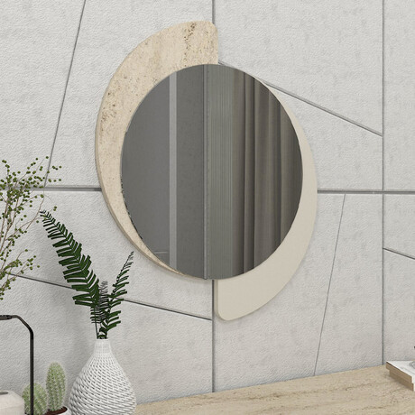 Καθρέπτης Τοίχου Sevilla Μegapap Χρώμα Sandstone - Travertine 59,2x2,2x69εκ.