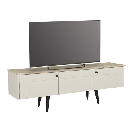 Έπιπλο Τηλεόρασης Sevilla Megapap Χρώμα Sandstone - Travertine 150x35x45,6εκ.