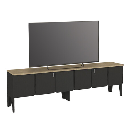 Έπιπλο Τηλεόρασης Pedro Megapap Χρώμα Ανθρακί - Rota oak 180x35x50,7εκ.