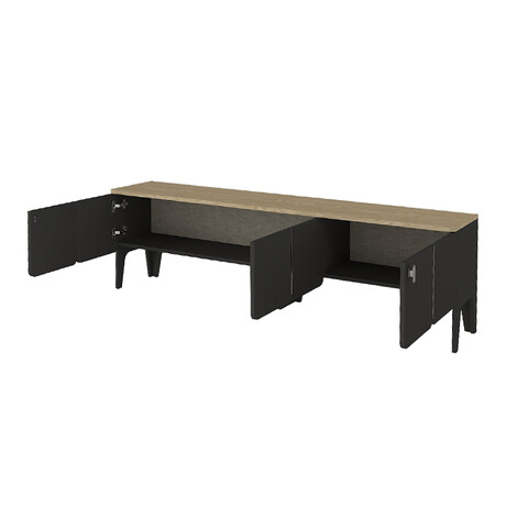 Έπιπλο Τηλεόρασης Pedro Megapap Χρώμα Ανθρακί - Rota oak 180x35x50,7εκ.