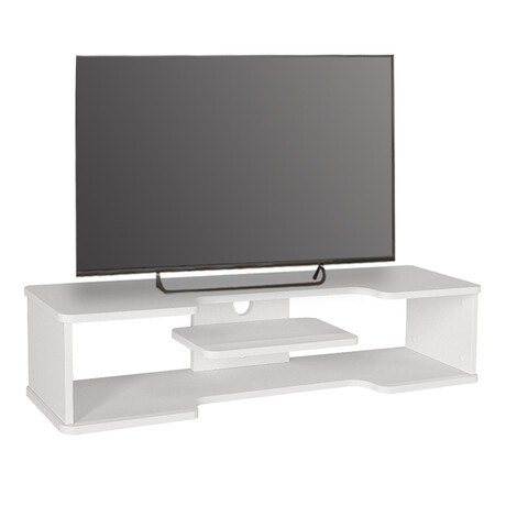 Έπιπλο Τηλεόρασης Επιτοίχιο Perry Megapap Χρώμα Λευκό 120x29,6x25,6εκ.