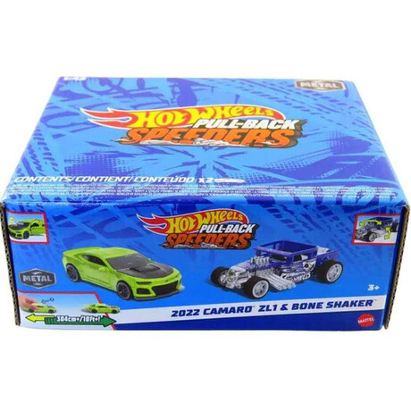 Mattel hot Wheels: Pull-Back Speeders - 2022 Camaro zl1 &Amp; Bone Shaker (Hwh56)