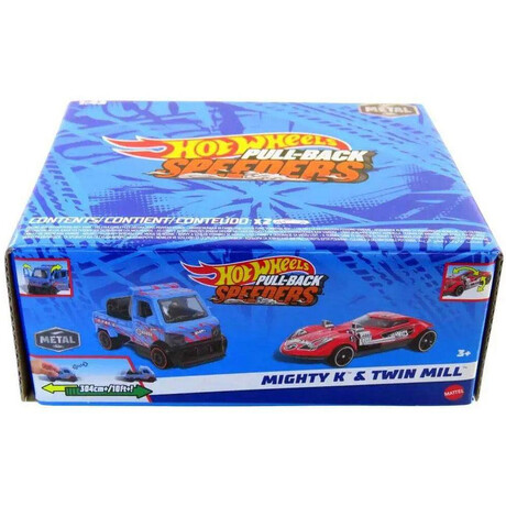 Mattel hot Wheels: Pull-Back Speeders - Mighty k &Amp; Twin Mill (Hwh58)