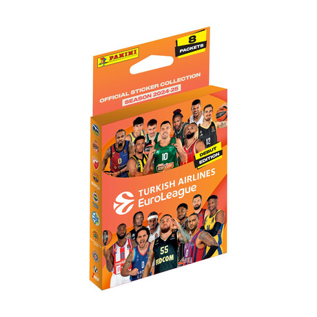 Panini Euroleague 2025: Mini Blister With 40 Stickers Total (8 Packs of 5 Stickers)