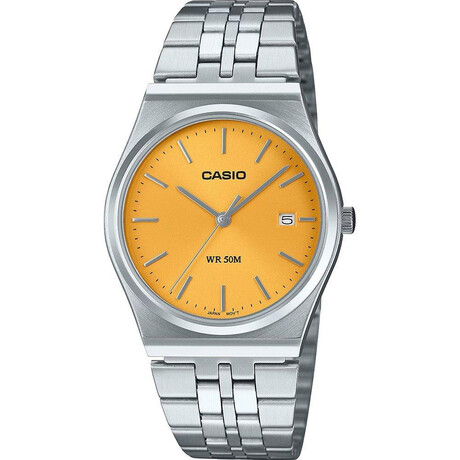Casio Ρολόι Μπαταρίας με Ασημί Μεταλλικό Μπρασελέ (Mtp-B145d-9avef) (Casmtp-B145d-9avef)