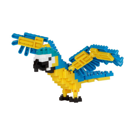 Bandai Nanoblock : Animal - Perroquet Bleu et Jaune Building Block Figure (Nbc343)