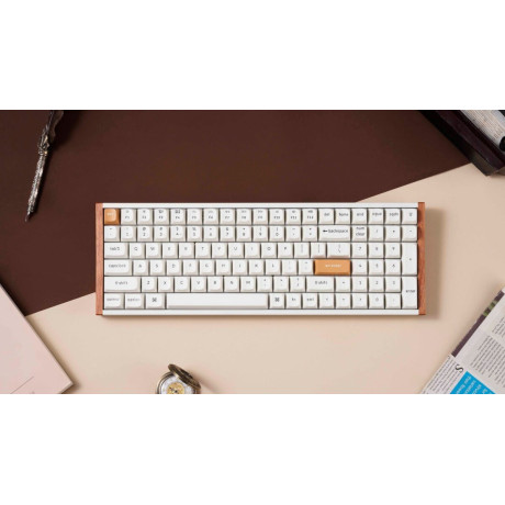 Keychron K4 HE (K4H-Q1) Special Wood Edition White Wireless Magnetic Hall Effect RGB Keyboard 96% US