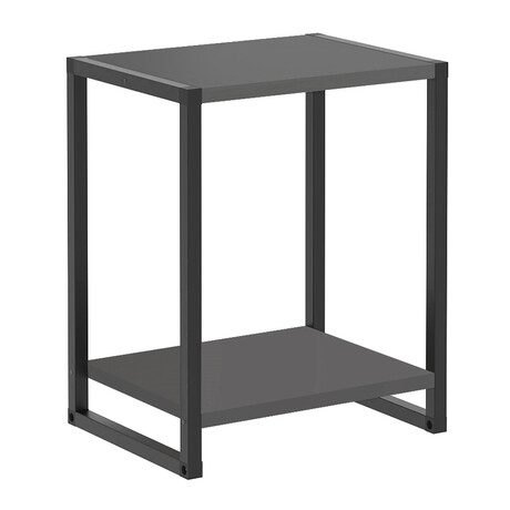 Κομοδίνο Gina Megapap Χρώμα Ανθρακί - Μαύρο 39x30x48εκ.