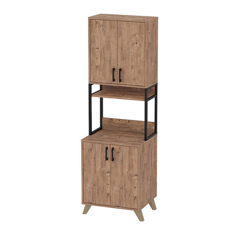 Έπιπλο Κουζίνας Sedef Megapap Χρώμα Pine oak 61x40x202,1εκ.