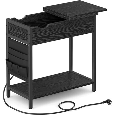 Vasagle Ορθογώνιο Βοηθητικό Τραπεζάκι Ξύλινο Black Wood Effect 60x31.5x60εκ (Let311b56) (Vaslet311b56)