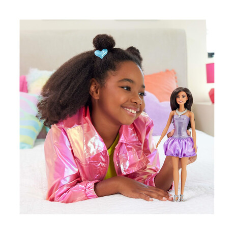 Mattel Barbie: Fashionistas #234 - Brown Hair With Metallic Purple Dress Doll (Hyt92)
