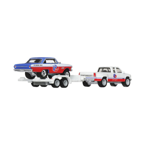 Mattel hot Wheels: Premium car Culture Team Transport - '63 Chevy Nova '88 Chevy Silverado 3500 vp Racing (Hrv42)