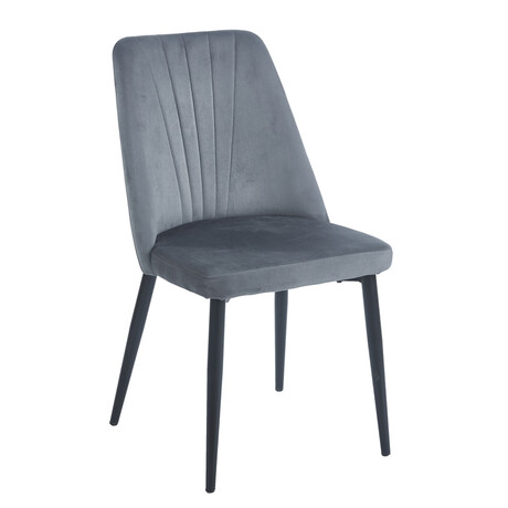 OLIVIA GREY VELVET/PU ΚΑΡΕΚΛΑ ΜΕΤΑΛΛΙΚΗ