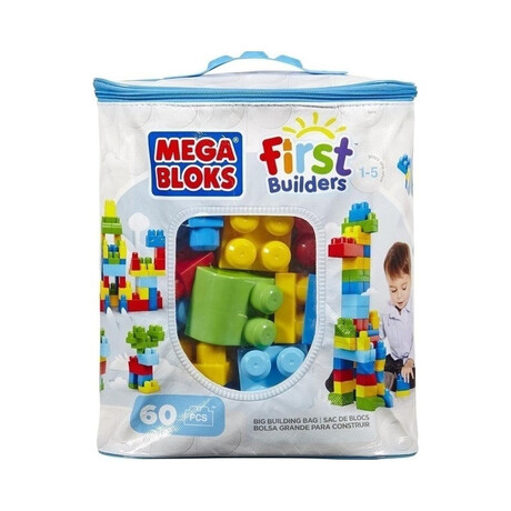 Mega Bloks First Builders big Building bag 60pcs Blue (Dch55)