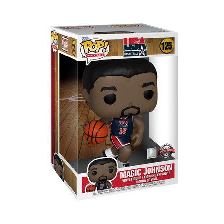 Funko Pop! Jumbo: usa Basketball - Magic Johnson (1992 Team usa Navy Uni) (Special Edition) #125 Vinyl Figure (10)