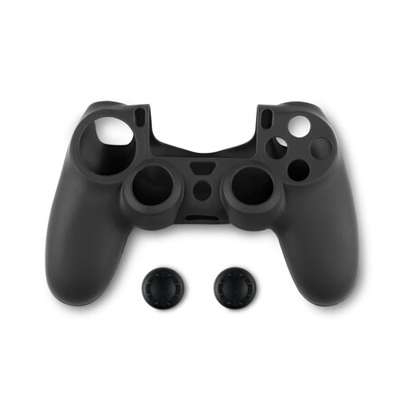 Spartan Gear - Controller Silicon Skin Cover and Thumb Grips (Compatible With Playstation 4) (Colour: Black)