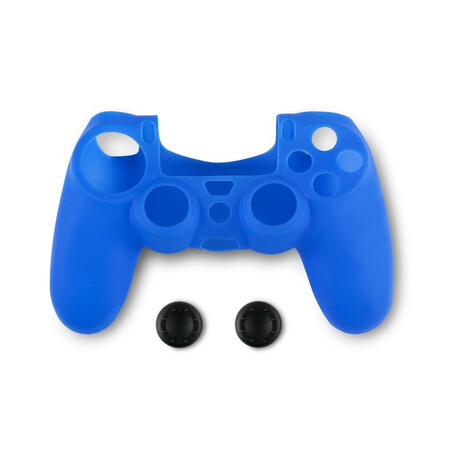 Spartan Gear - Controller Silicon Skin Cover and Thumb Grips (Compatible With Playstation 4) (Colour: Blue)