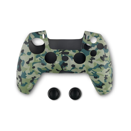Spartan Gear - Controller Silicon Skin Cover and Thumb Grips (Compatible With Playstation 5) (Colour: Green Camo)