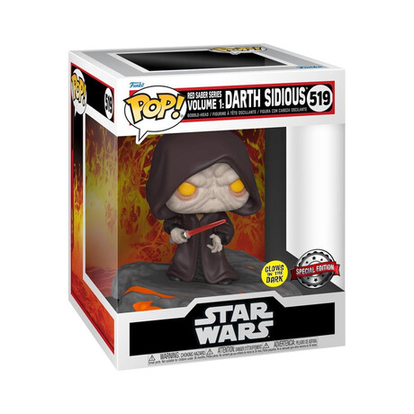 Funko Pop! Deluxe Disney: Star Wars Sith - red Saber Series Volume 1: Darth Sidious (Glows in the Dark) (Special Edition) #519 Bobble-Head Vinyl Figure