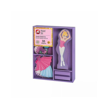 As Magnet Box: Sweet Ballerina - Wooden Magnetic Dress-up (1029-64052)