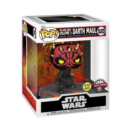 Funko Pop! Deluxe: Disney Star Wars - red Saber Series Volume 1: Darth Maul (Glows in the Dark) (Special Edition) #520 Bobble-Head Vinyl Figure