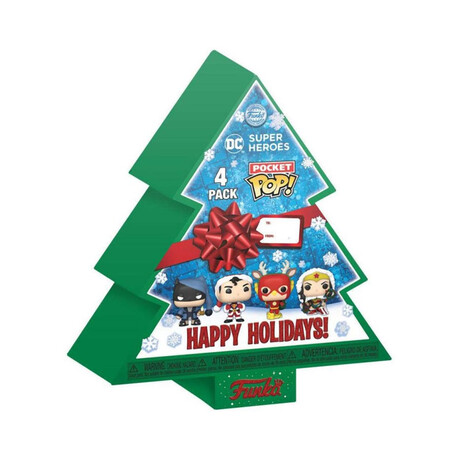 Funko Pocket Pop! 4-Pack Marvel - Happy Holidays Tree box (Glows in the Dark) (Diamond Collection) Vinyl Figures Keychain