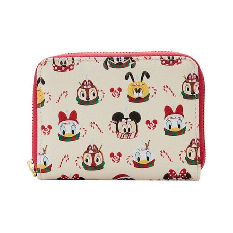 Loungefly Disney - Mickey and Minnie hot Cocoa Mugs aop zip Around Wallet (Wdwa2354)