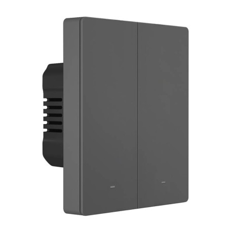 Έξυπνος Επιτοίχιος Διακόπτης Wifi Sonoff m5-2c-80 (2 Καναλιών, για Πλαίσιο, Γραφίτης)
