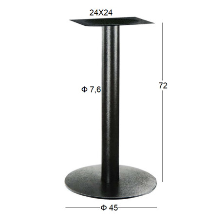 FLAT ΣΤΡΟΓΓΥΛΗ Φ45Χ72εκ. ΒΑΣΗ ΜΕΤΑΛΛΙΚΗ