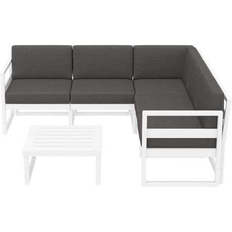 MYKONOS ΓΩΝΙΑ SET WHITE ΜΕ ΜΑΞΙΛΑΡΙΑ ΠΟΛ/ΝΙΟΥ (+ΤΡΑΠ.65εκ.)