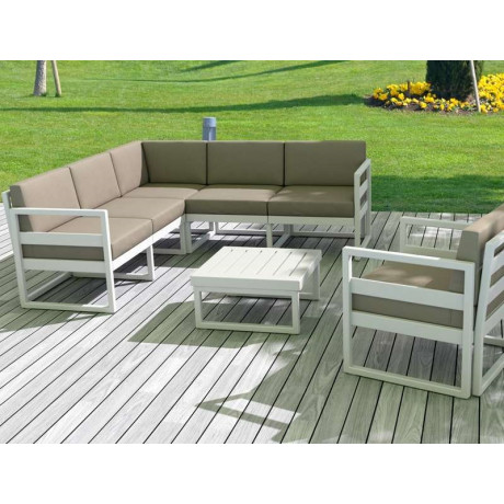 MYKONOS ΓΩΝΙΑ SET WHITE ΜΕ ΜΑΞΙΛΑΡΙΑ ΠΟΛ/ΝΙΟΥ (+ΤΡΑΠ.65εκ.)