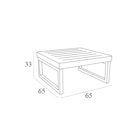 MYKONOS ΤΡΑΠΕΖΙ WHITE 65X65X33εκ. ΠΟΛ/ΝΙΟΥ