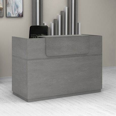 Γραφείο Reception Lemmon Megapap Χρώμα Γκρι Σκυροδέματος 160x70x110εκ.