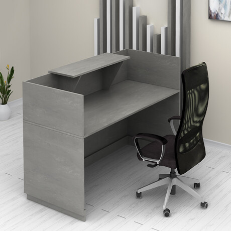 Γραφείο Reception Lemmon Megapap Χρώμα Γκρι Σκυροδέματος 160x70x110εκ.